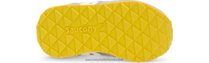 babyjazz sneaker met klittenband kinderen Saucony64BDR990 grijs/roze