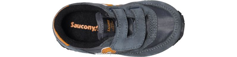 babyjazz sneaker met klittenband kinderen Saucony64BDR992 grijs/oranje