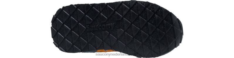 babyjazz sneaker met klittenband kinderen Saucony64BDR992 grijs/oranje