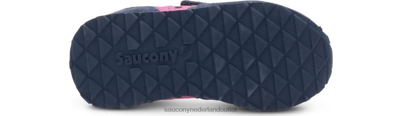 babyjazz sneaker met klittenband kinderen Saucony64BDR995 marine/roze