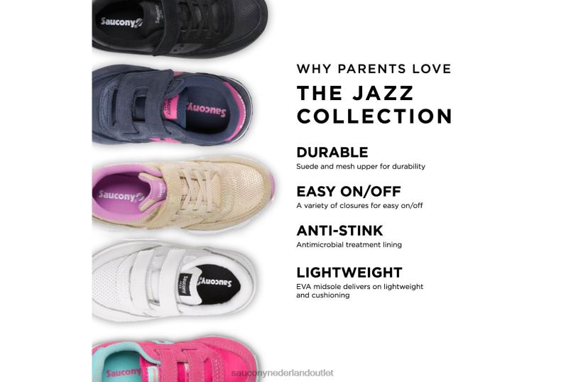 babyjazz sneaker met klittenband kinderen Saucony64BDR996 maagdenpalm