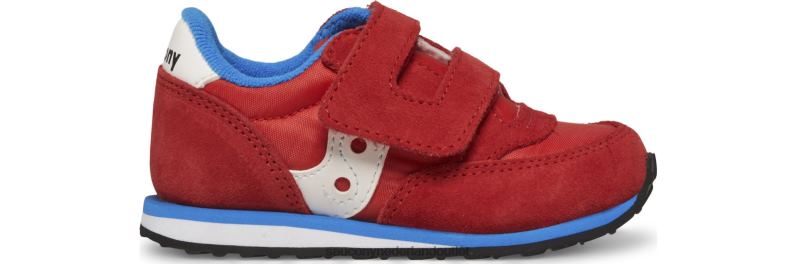 babyjazz sneaker met klittenband kinderen Saucony64BDR997 rood blauw