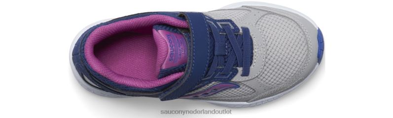cohesie 14 a/c sneaker kinderen Saucony64BDR917 marine/grijs/druif