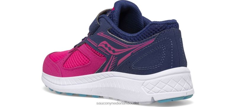 cohesie 14 a/c sneaker kinderen Saucony64BDR918 roze/marineblauw