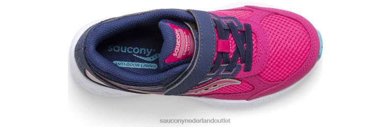 cohesie 14 a/c sneaker kinderen Saucony64BDR918 roze/marineblauw