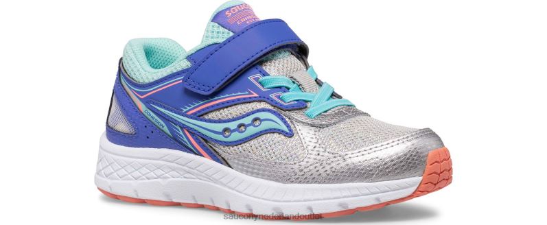 cohesie 14 a/c sneaker kinderen Saucony64BDR919 zilver/maagdenpalm/turq