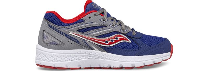 cohesie 14 vetersneaker kinderen Saucony64BDR924 marine/rood