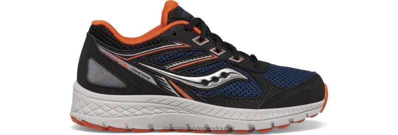 cohesie 14 vetersneaker kinderen Saucony64BDR928 zwart/marineblauw/roest