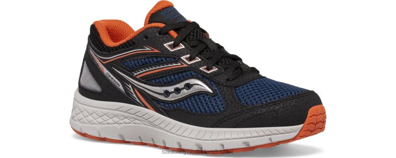 cohesie 14 vetersneaker kinderen Saucony64BDR928 zwart/marineblauw/roest