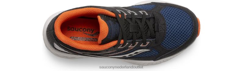 cohesie 14 vetersneaker kinderen Saucony64BDR928 zwart/marineblauw/roest