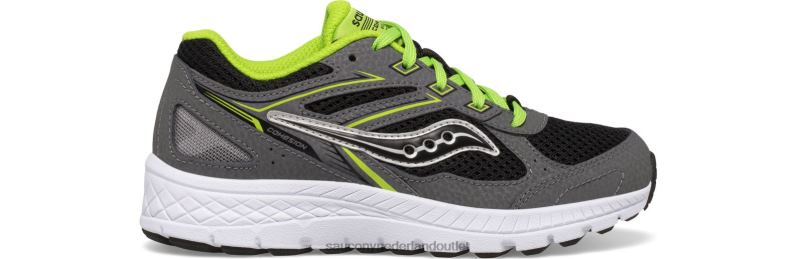 cohesie 14 vetersneaker kinderen Saucony64BDR930 grijs/zwart/groen