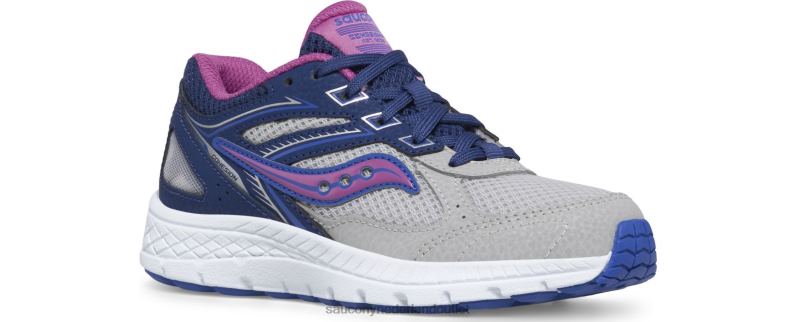 cohesie 14 vetersneaker kinderen Saucony64BDR931 marine/grijs/druif