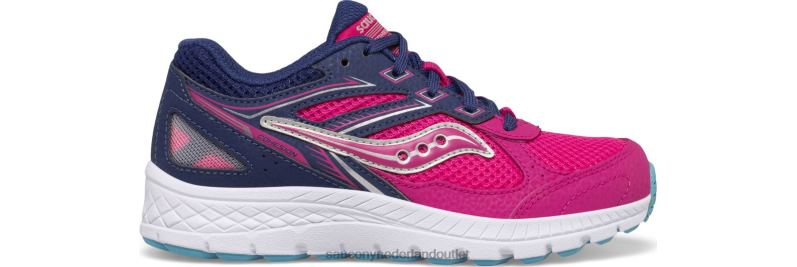 cohesie 14 vetersneaker kinderen Saucony64BDR932 roze/marineblauw