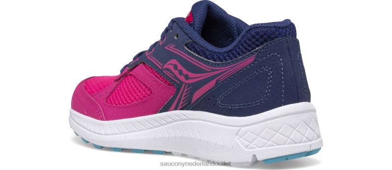 cohesie 14 vetersneaker kinderen Saucony64BDR932 roze/marineblauw