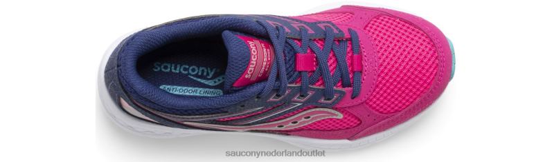 cohesie 14 vetersneaker kinderen Saucony64BDR932 roze/marineblauw