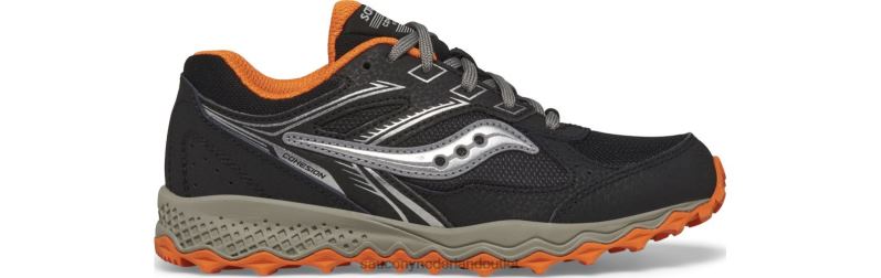 cohesie tr14 sneaker met veters kinderen Saucony64BDR891 zwart/oranje