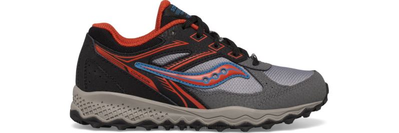 cohesie tr14 sneaker met veters kinderen Saucony64BDR893 zwart/grijs/roest