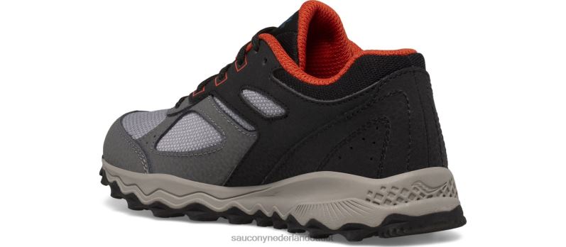 cohesie tr14 sneaker met veters kinderen Saucony64BDR893 zwart/grijs/roest