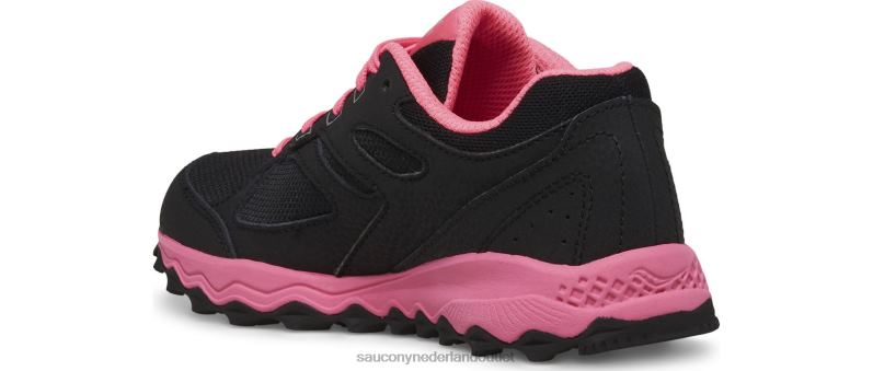 cohesie tr14 sneaker met veters kinderen Saucony64BDR894 zwart/roze