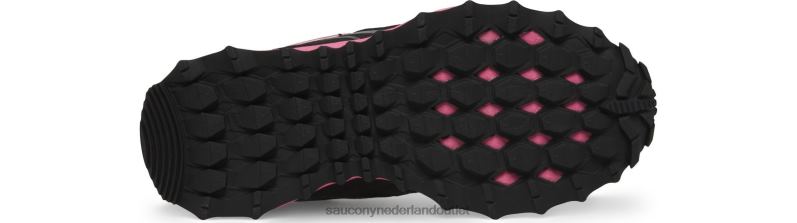 cohesie tr14 sneaker met veters kinderen Saucony64BDR894 zwart/roze