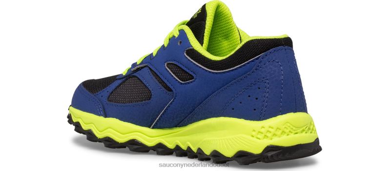 cohesie tr14 sneaker met veters kinderen Saucony64BDR895 blauw/zwart/groen