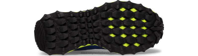 cohesie tr14 sneaker met veters kinderen Saucony64BDR895 blauw/zwart/groen