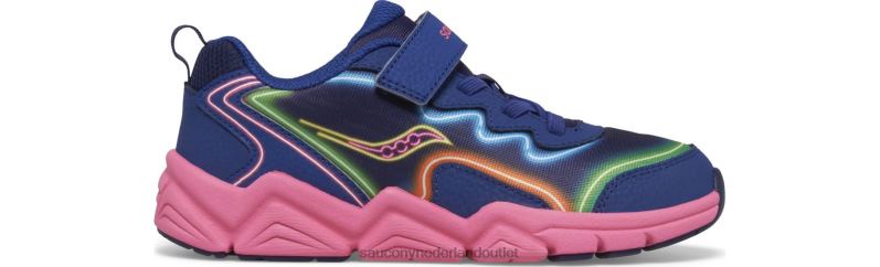 flash 3.0 a/c-sneaker kinderen Saucony64BDR975 neon/blauw/roze