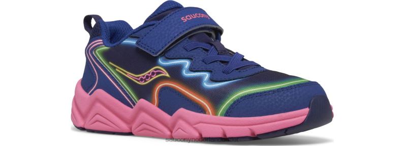 flash 3.0 a/c-sneaker kinderen Saucony64BDR975 neon/blauw/roze