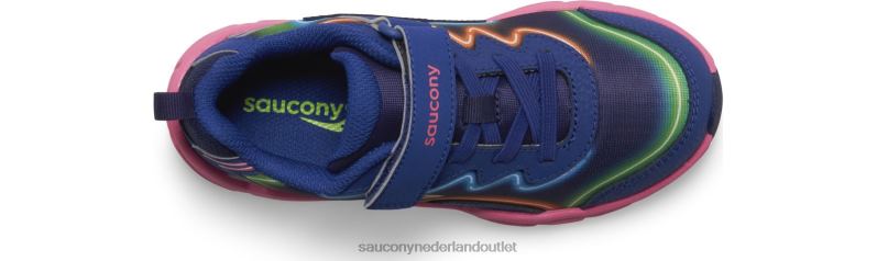 flash 3.0 a/c-sneaker kinderen Saucony64BDR975 neon/blauw/roze