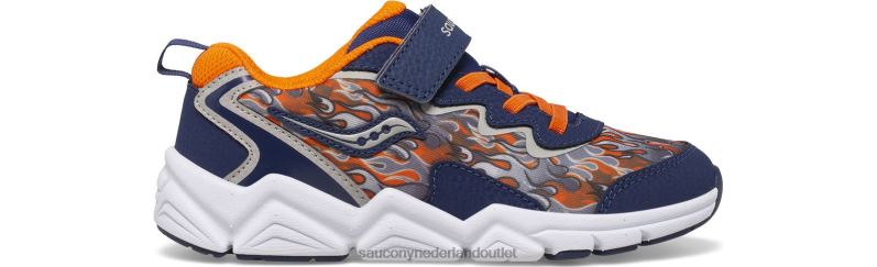 flash 3.0 a/c-sneaker kinderen Saucony64BDR981 marine/oranje