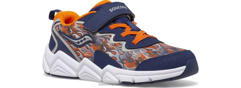 flash 3.0 a/c-sneaker kinderen Saucony64BDR981 marine/oranje
