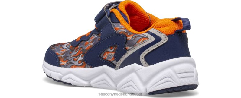 flash 3.0 a/c-sneaker kinderen Saucony64BDR981 marine/oranje