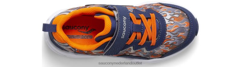 flash 3.0 a/c-sneaker kinderen Saucony64BDR981 marine/oranje
