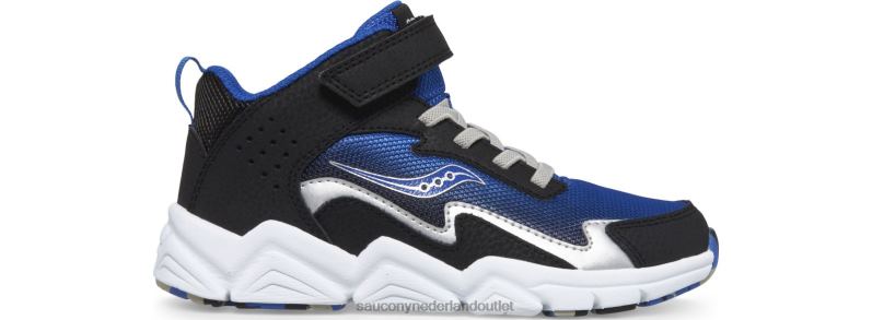 flash mid a/c sneaker kinderen Saucony64BDR1012 zwart blauw