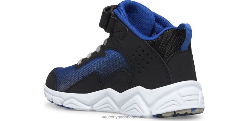 flash mid a/c sneaker kinderen Saucony64BDR1012 zwart blauw