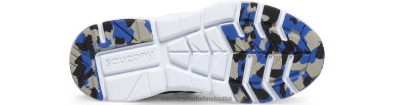 flash mid a/c sneaker kinderen Saucony64BDR1012 zwart blauw