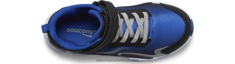 flash mid a/c sneaker kinderen Saucony64BDR1012 zwart blauw