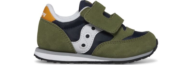jazz klittenband sneaker kinderen Saucony64BDR946 olijf/marine/goud