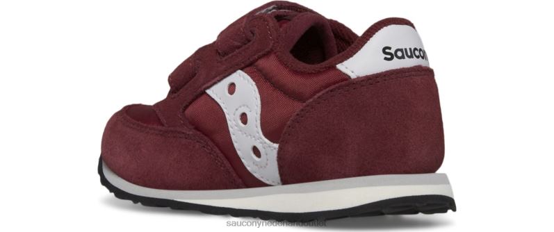 jazz klittenband sneaker kinderen Saucony64BDR947 bordeaux/wit
