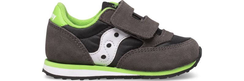 jazz klittenband sneaker kinderen Saucony64BDR948 grijs/zwart/groen