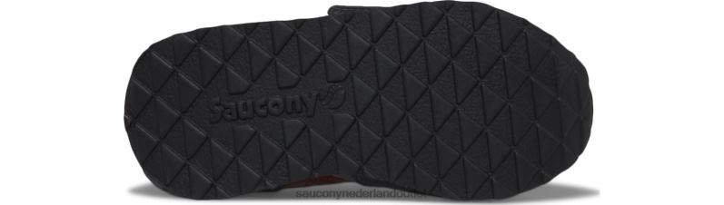 jazz klittenband sneaker kinderen Saucony64BDR951 grijs/donkerrood