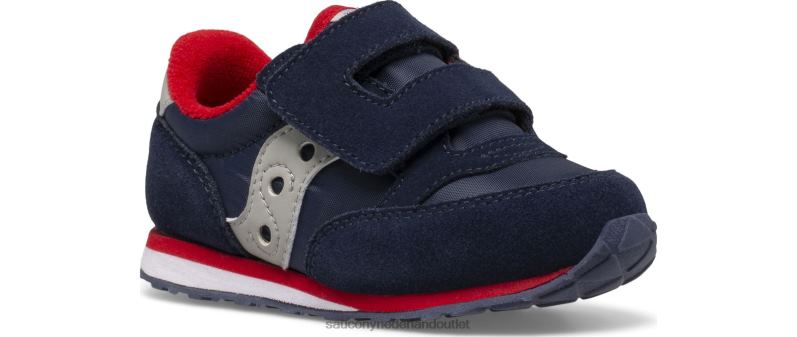 jazz klittenband sneaker kinderen Saucony64BDR952 marine/grijs/rood