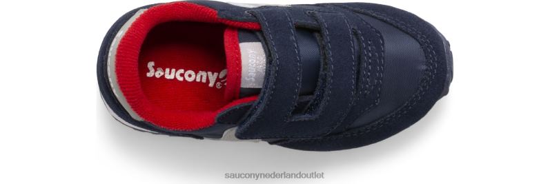 jazz klittenband sneaker kinderen Saucony64BDR952 marine/grijs/rood