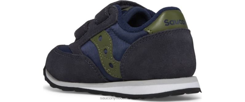 jazz klittenband sneaker kinderen Saucony64BDR953 marine/olijf