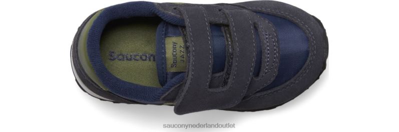 jazz klittenband sneaker kinderen Saucony64BDR953 marine/olijf