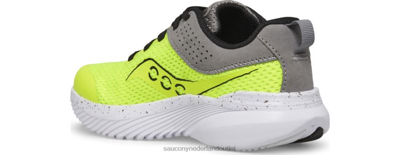 kinvara 14 sneaker kinderen Saucony64BDR1001 citroen/grijs