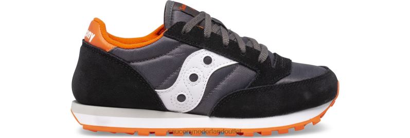 originele jazz-sneaker kinderen Saucony64BDR1015 zwart/grijs/oranje