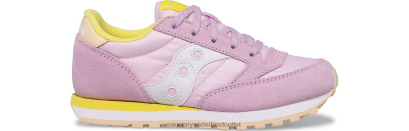 originele jazz-sneaker kinderen Saucony64BDR1017 roze/geel/perzik