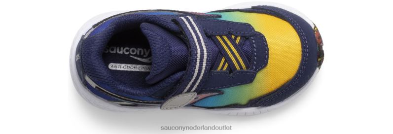 rit 10 jr. sneaker kinderen Saucony64BDR957 blauw Geel