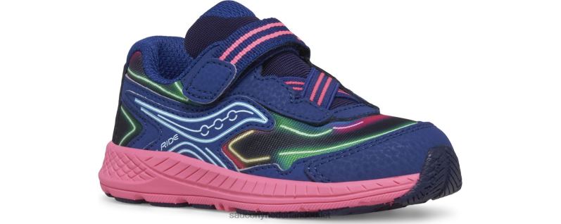 rit 10 jr. sneaker kinderen Saucony64BDR983 neon/blauw/roze